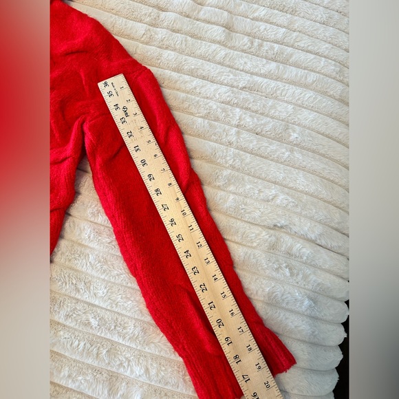 Endless Rose Valentine Vibrant Red Turtleneck Cable Knit Soft Sweater - Picture 6 of 7